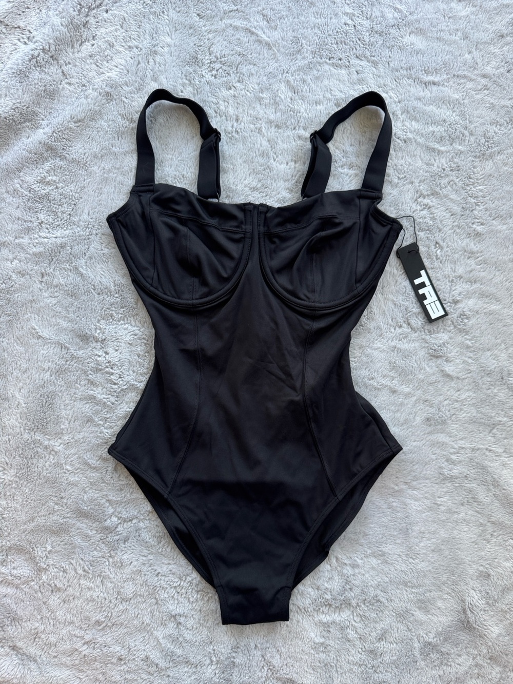 TA3 Lifty Snatched Waist Corset Swimsuit Black Small Regular Long